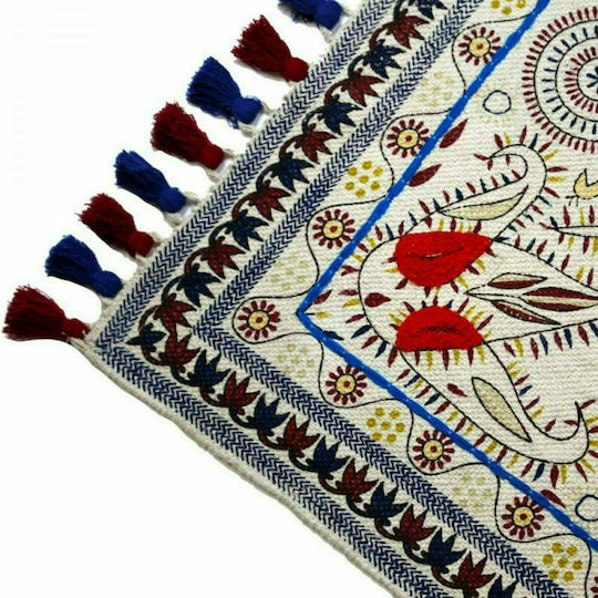 Synchronia Flower Dance Handmade Rug Rectangular Bumbac cu franjuri Multicolor
