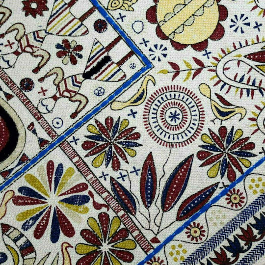 Synchronia Flower Dance Handmade Rug Rectangular Bumbac cu franjuri Multicolor