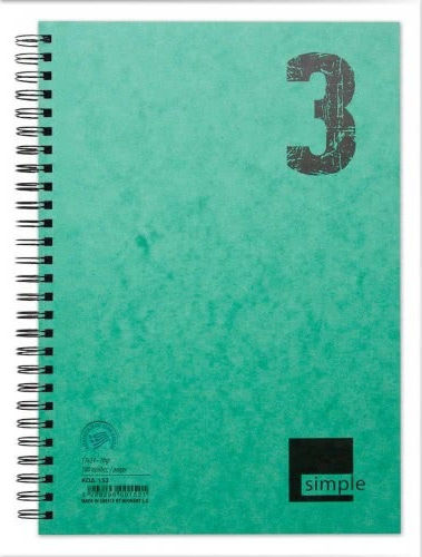 Neohart Spiral Notebook Ruled A4 120 Sheets 4 Subjects Simple 1pcs (Μiscellaneous colours)