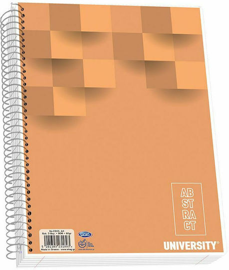 Skag Spiral Notebook Ruled A4 60 Sheets 2 Subjects University Abstract 1pcs (Μiscellaneous colours)