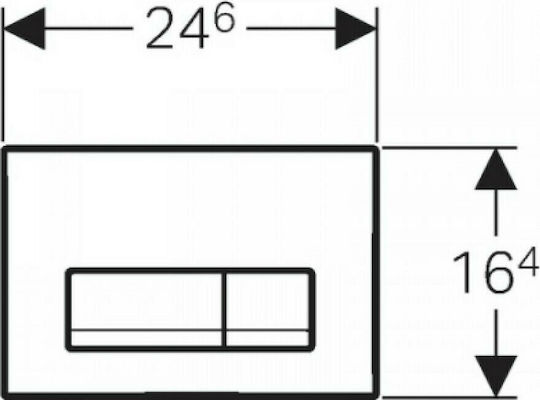 Geberit Delta 51 Πλακέτα για Καζανάκια Διπλής Λειτουργίας Χρωμέ Γυαλιστερό