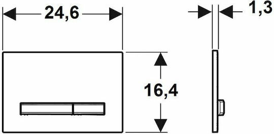 Geberit Sigma 50 Πλακέτα για Καζανάκια Διπλής Λειτουργίας Inox Χρωμέ Brushed Brushed Chrome