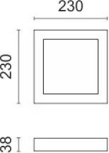 Spot Light Квадрат На открито LED Панел 20W с Неутрално бяло Светлина 4000К 23x23см.