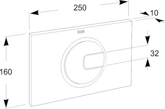 Roca PL4 Placă de scurgere pentru toalete Dual Flush