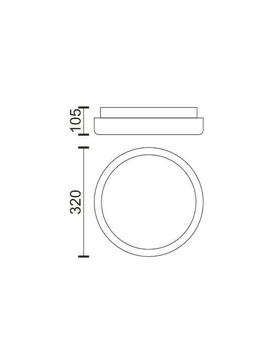 Spot Light Στρογγυλό Εξωτερικό LED Panel 18W με Θερμό Λευκό Φως 3000K 32εκ.