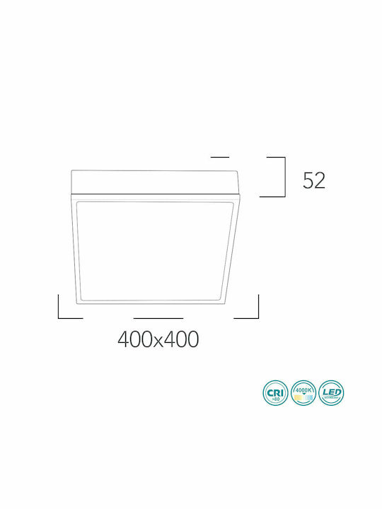 Fan Europe Klio Square Outdoor LED Panel 60W with Natural White Light 4000K