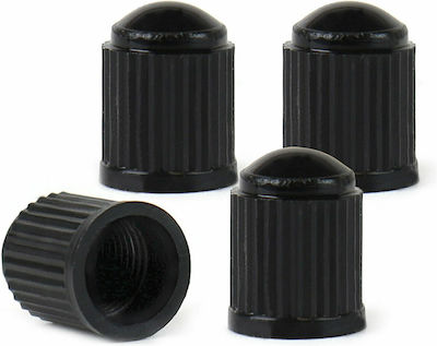 AMiO Car Tire Valve Caps Plastic Black 4pcs