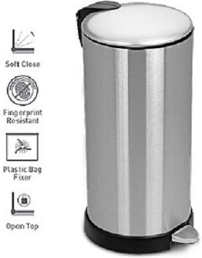 Delta Cleaning Metallic Waste Bin 30lt with Pedal Inox