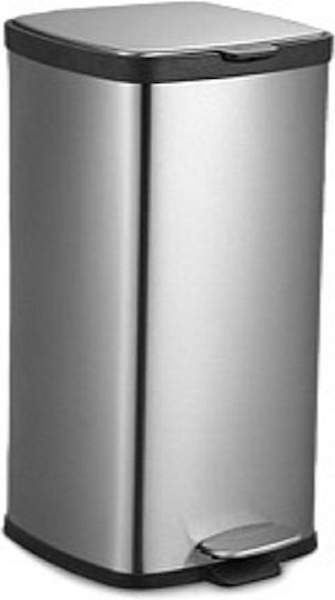 Delta Cleaning Metallic Waste Bin 30lt with Pedal Silver