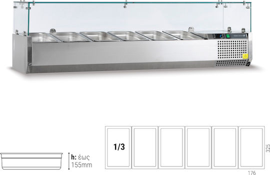Tefcold Maintenance Showcase Tabletop with Capacity 6x1/3 GN 150x39.5x22.5cm