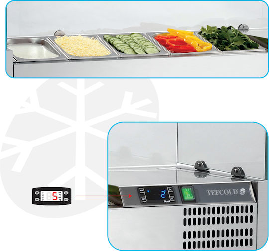Tefcold Maintenance Showcase Tabletop with Capacity 6x1/3 GN 150x39.5x22.5cm