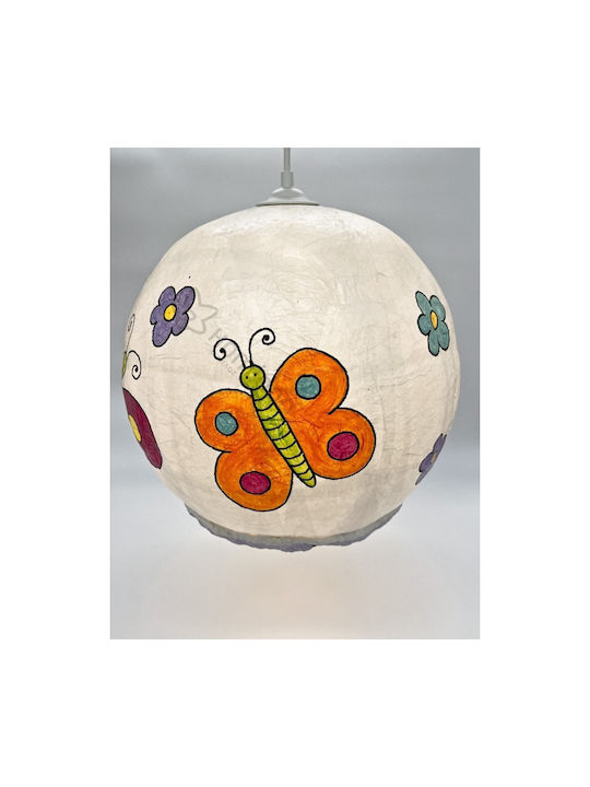 Harti Harti Kids Paper Single Ceiling Light E27 Butterflies White - Multicoloured
