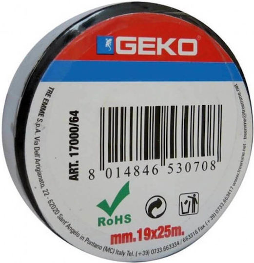 Geko Μονωτική Ταινία 19mm x 25m Μαύρη