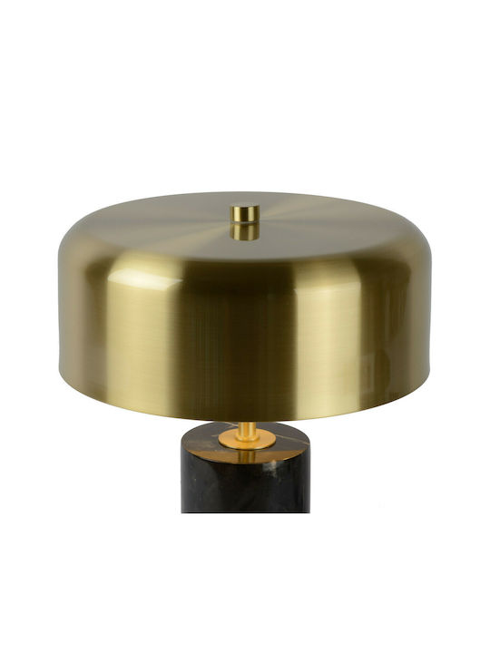 Lucide Lightning Mirasol Ceramic Table Lamp for Socket G9 with Gold Shade and Black Base