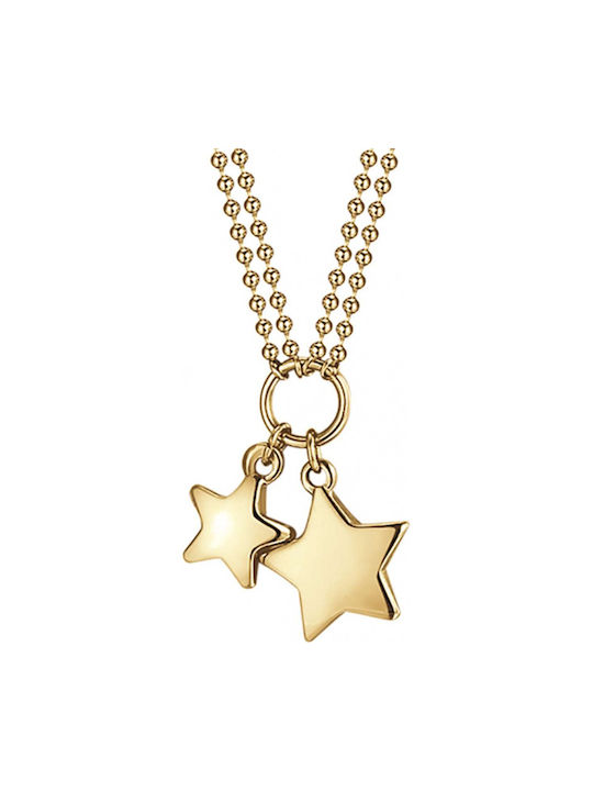 Luca Barra Halskette mit Design Stern aus Vergoldet Stahl