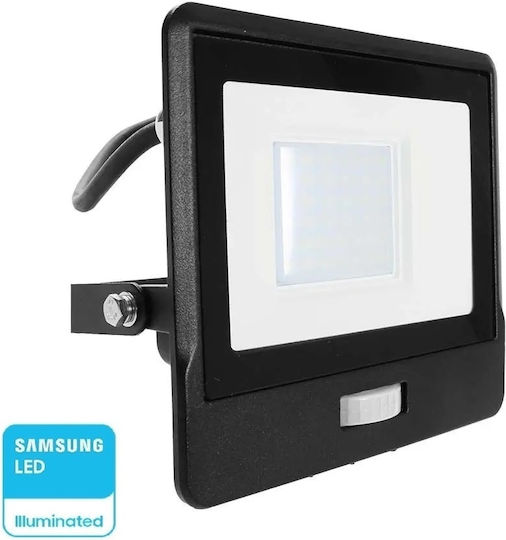 V-TAC Waterproof LED Floodlight 30W Natural White 4000K with Motion Sensor IP65