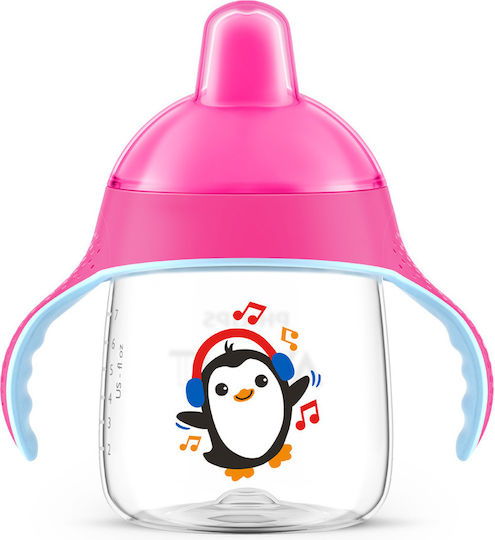 Philips Educational Sippy Cup Plastic with Handles Pink for 12m+m+ 260ml