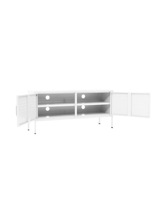 Stand TV Metalic Alb L105xA35xÎ50cm