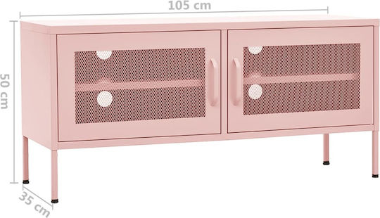 Metal TV Stand Pink M105xD35xH50cm