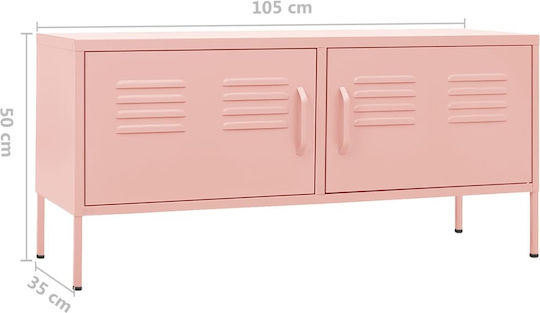 Metal Pink TV Stand L105xD35xH50cm 336229