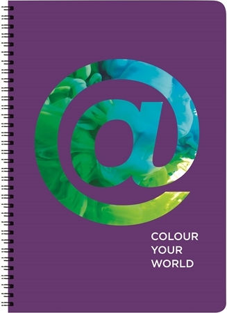Neohart Spiral Notebook Ruled A4 60 Paper Sheets 2 Subjects Colour Your World (Various Designs or Colours)