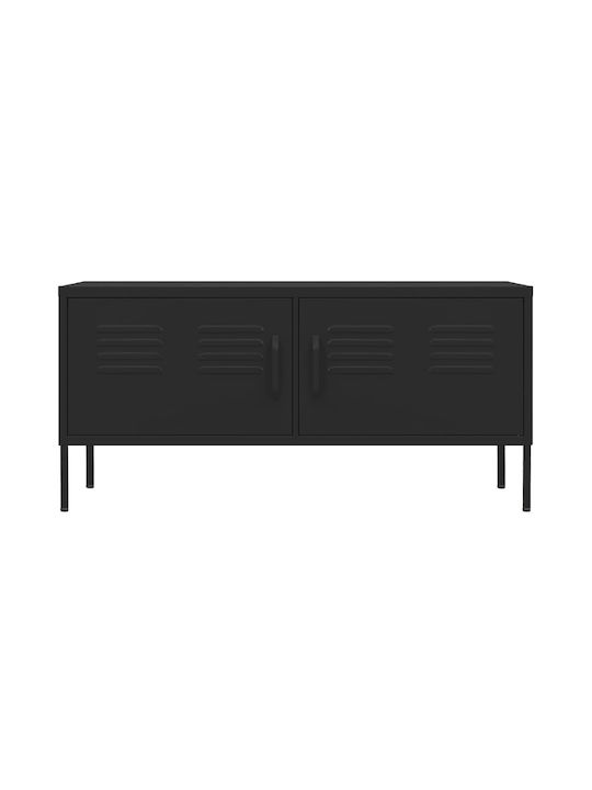 TV Stand Metal Black Velvet-Black Metal L105xW35xH50cm