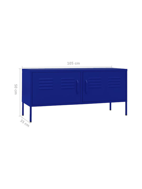 TV-Ständer Mit Metall Nautisch Blau M105xP35xH50cm