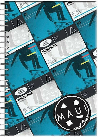 Maui & Sons Spirale Schulfachheft B5 70 Papiereinlagen 2 Themen Verschiedene Designs oder Farben