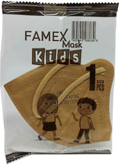 Famex Disposable Protective Mask FFP2 NR Kids Beige 10pcs