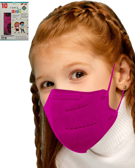 Famex Kids Mask FFP2 NR Protective Mask FFP2 Kids Dark Pink 10pcs