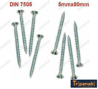 F.F. Group MDF Screw Phillips Galvanized DIN 7505 with Diameter M5 and Length 50mm 500pcs