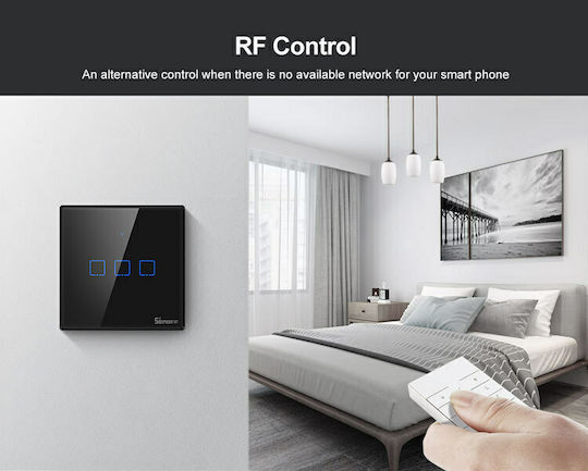 Sonoff TX T1 Recessed Touch Wall Switch Wi-Fi Lighting One-Way with Frame White