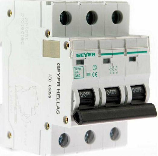 Geyer Automatic Circuit Breaker 50A Triple-pole AC EA350C