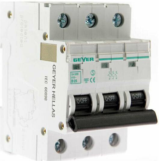 Geyer Automatic Circuit Breaker 25A Triple-pole AC EA325B