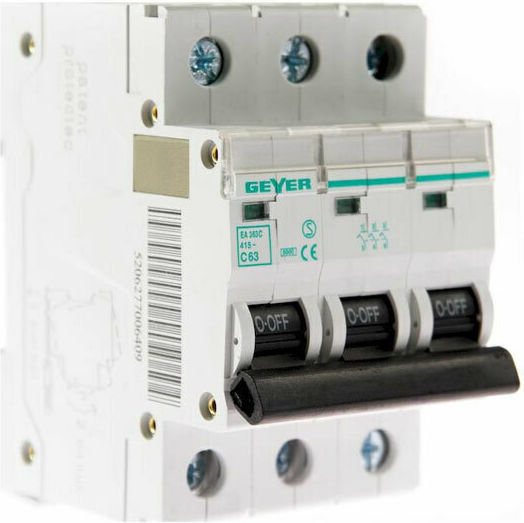 Geyer Automatic Circuit Breaker 63A Triple-pole AC EA363C
