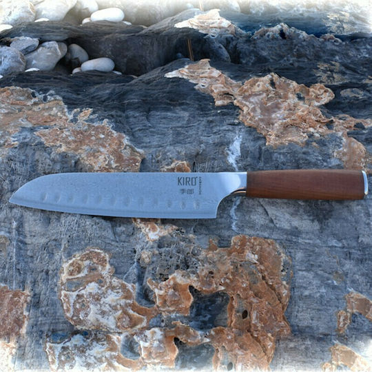 Kiro Kasai Messer Santoku aus Damaststahl 18cm