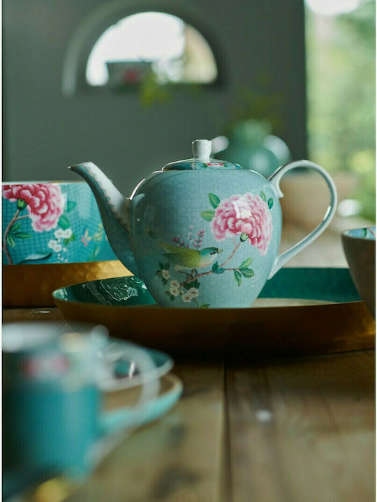 PiP Studio Blushing Birds Porcelain Salad Bowl Blue 18x18x10cm
