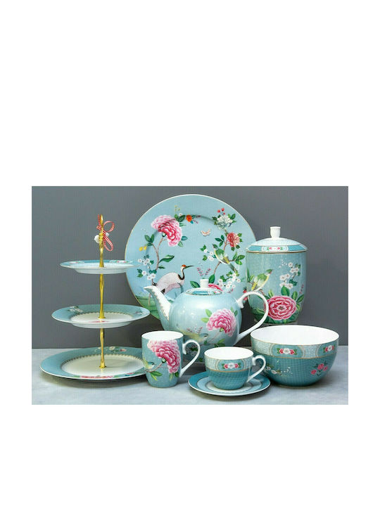 PiP Studio Blushing Birds Porcelain Salad Bowl Blue 18x18x10cm