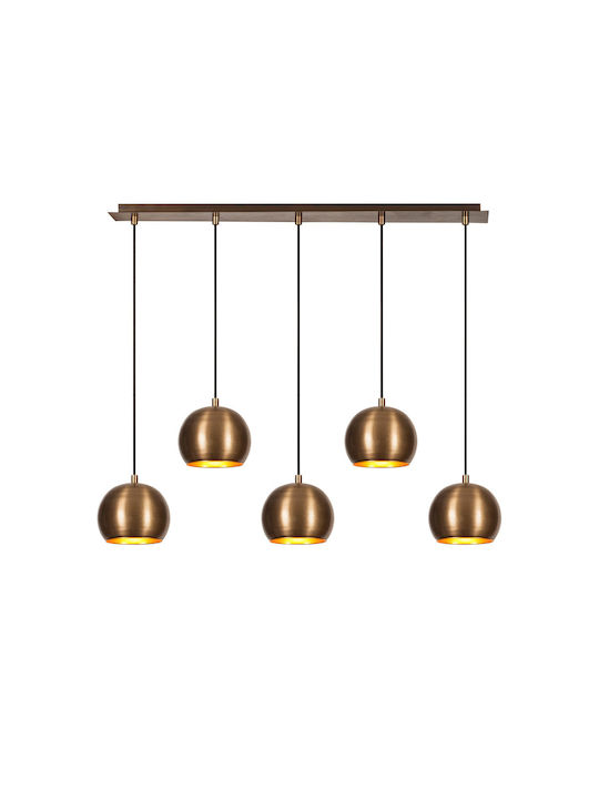 Sivani Pendant Chandelier Rail for 5 Bulbs E27 Gold