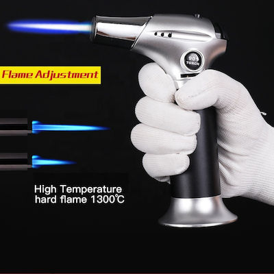 Kitchen Torch with Security Lock & Temperature Setting Silver GF-109