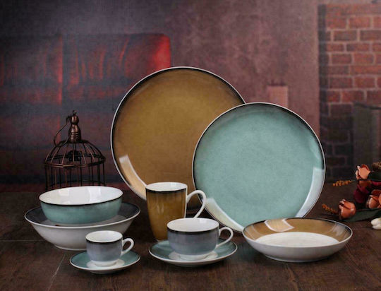 Cryspo Trio Fantastic Porcelain Salad Bowl Green 16x16cm