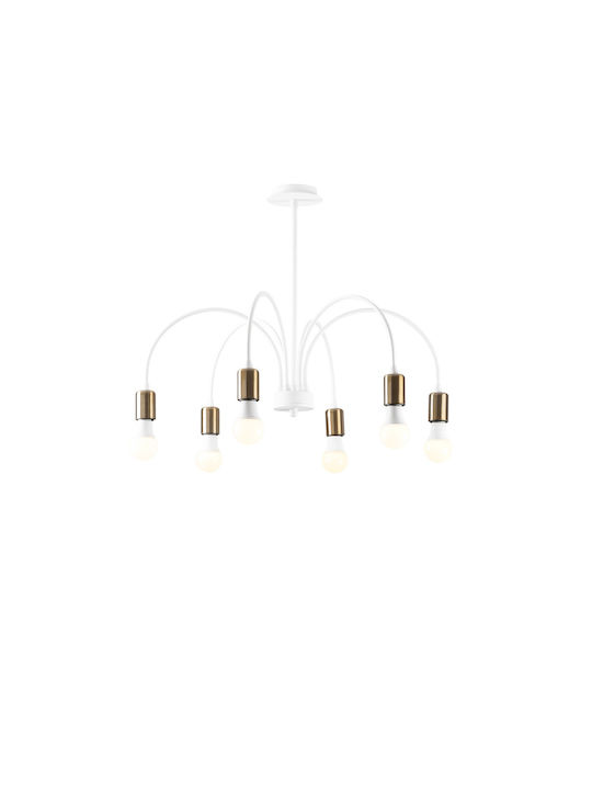 Sorek Pendant Chandelier for 6 Bulbs E27 White