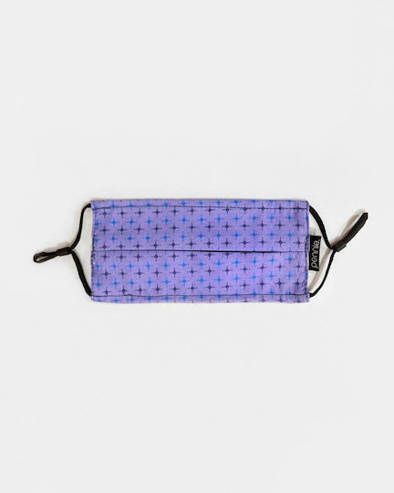 Pennie Cotton Protective Mask for Adults with Double Fabric & Nose Wire 19x15cm Protective Mask Fabric Purple 420234-17 1pcs