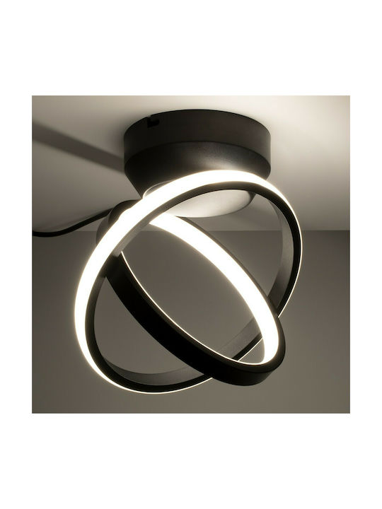 GloboStar Amelia Ceiling Mount Light 24.5cm Black with Integrated LED and Remote Control
