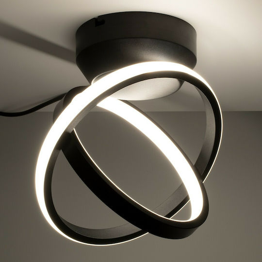 GloboStar Amelia Ceiling Mount Light 24.5cm Black with Integrated LED and Remote Control