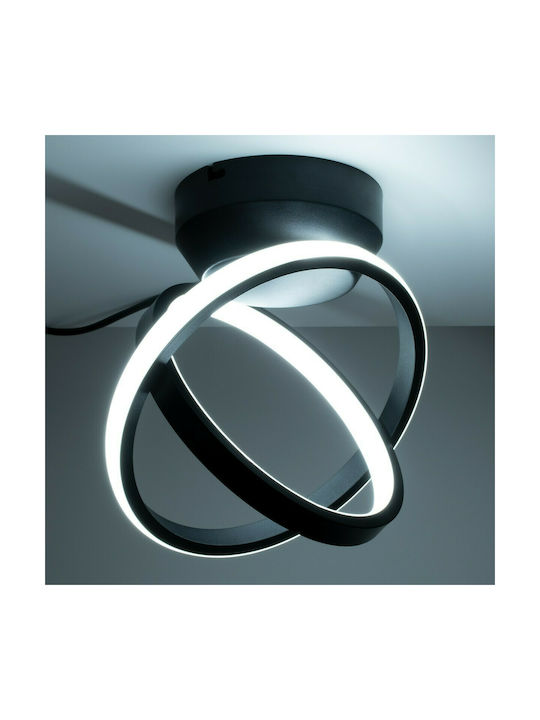GloboStar Amelia Ceiling Mount Light 24.5cm Black with Integrated LED and Remote Control