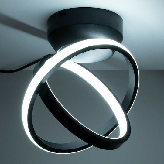 GloboStar Amelia Ceiling Mount Light 24.5cm Black with Integrated LED and Remote Control