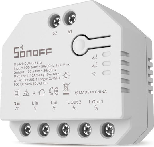 Sonoff Интелигентен Превключвател 2 Канала Wi-Fi 15A