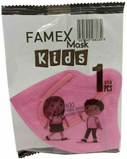 Famex Kids Mask FFP2 NR Μάσκα Προστασίας FFP2 για Παιδιά Ροζ 1τμχ