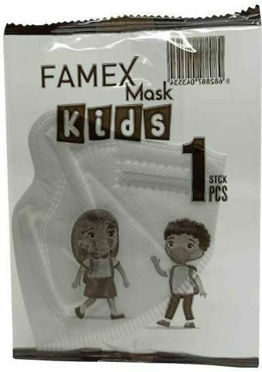 Famex Kids Mask FFP2 NR Protective Mask FFP2 Kids White 1pcs